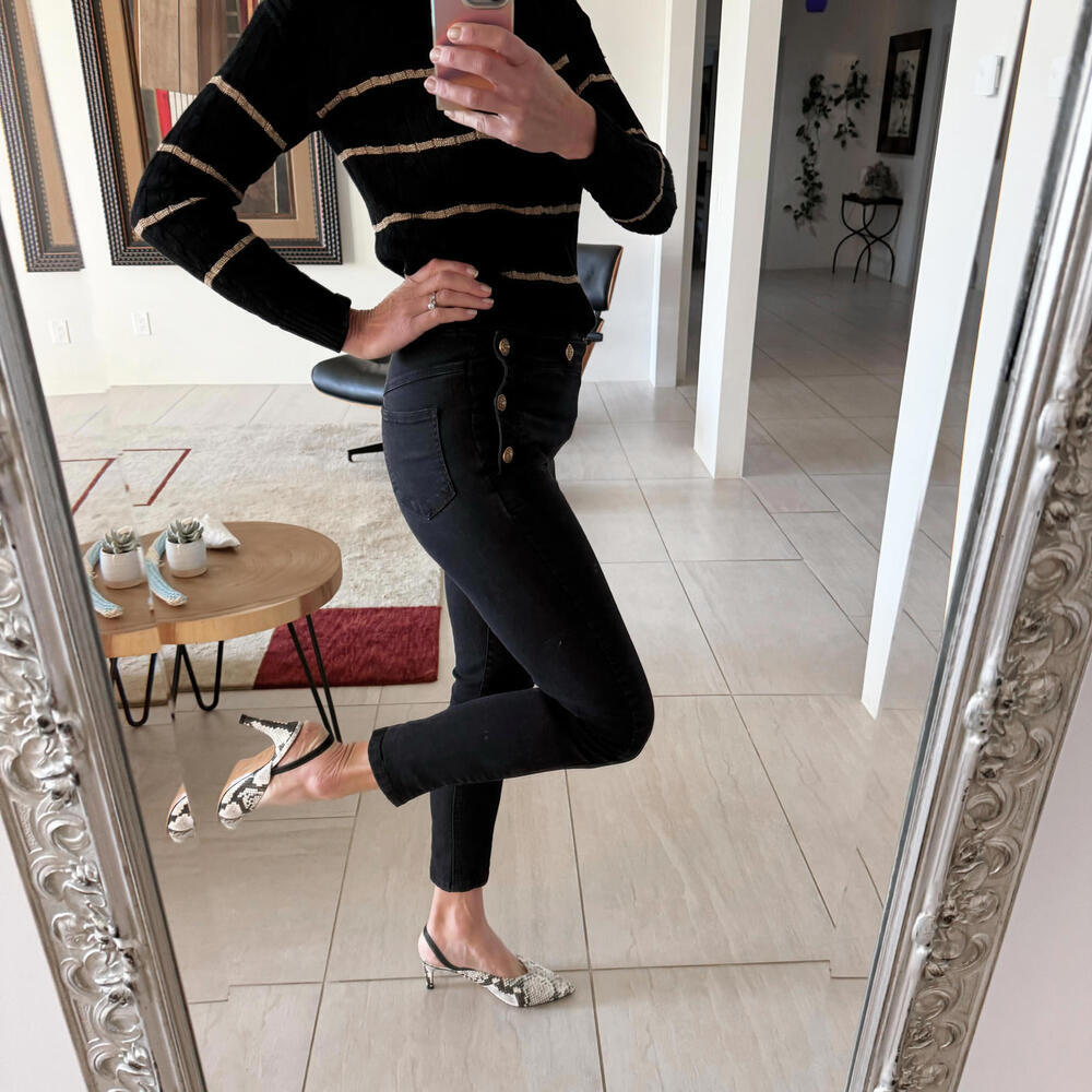 Vintage Torn by Ronny Kobo High-Waisted Black Skinny Jeans - Size 27